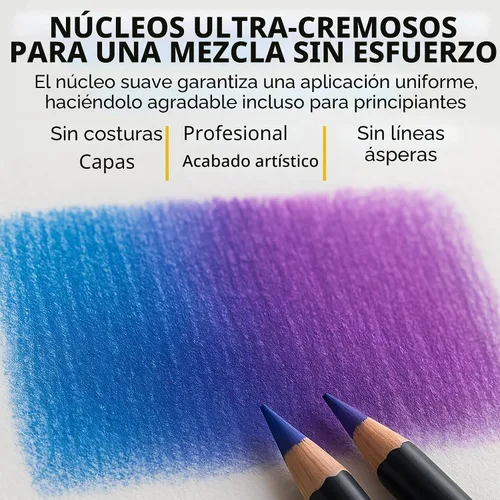 Vista 4 de Castle Art Supplies 120 lápices de colores con cierre de cremallera Puños de color suave de calidad para artistas adultos, profesionales