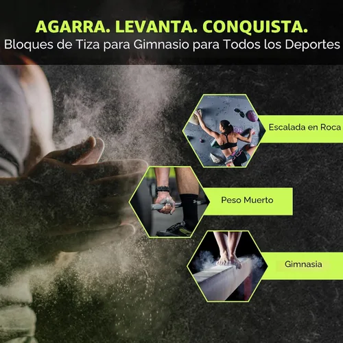 Vista 6 de Rage Fitness Tiza de gimnasio premium, carbonato de magnesio puro para un excelente agarre, levantamiento de pesas, gimnasia, escalada en roca, tiza