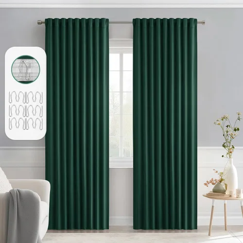 Vista 59 de MIULEE Cortinas opacas con pestaña trasera de 63 pulgadas de largo, juego de 2 paneles para sala de estar, dormitorio, privacidad, bolsillo