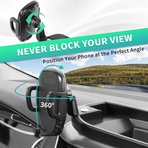 Vista 4 de Soporte de teléfono para tablero de montaje múltiple con barra de metal para Dodge RAM 2018-2023 (para pantalla de 8.4 pulgadas), bandeja