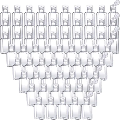 Vista 8 de Boao 30 botellas de viaje portátiles de 1 onza/1.0 fl oz, botella vacía de plástico transparente, recipientes reutilizables recargables para viajes