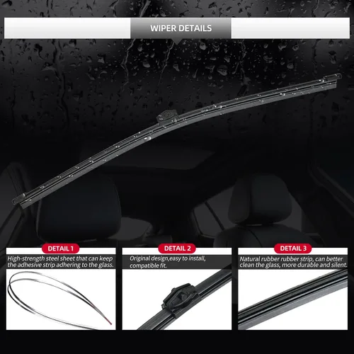 Vista 3 de Limpiaparabrisas trasero y brazo para Porsche Cayenne 2011-2018 OEM Replacement Back Wipers Arm Blade Quiet and Streak-Free Assembly All-season