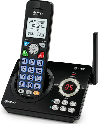 Vista 13 de AT&T Teléfono inalámbrico DECT 6.0 - Bloqueador de llamadas inteligente, Bluetooth conecta a la celda, anuncio de identificación de llamadas