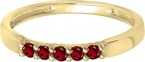 Vista 83 de Dazzlingrock Collection Anillo de boda redondo de 5 piedras preciosas o diamantes para mujer en oro macizo de 10 K/14 K/18 K