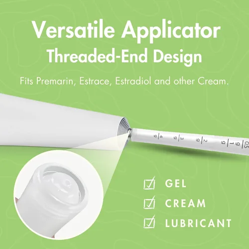 Vista 4 de Aplicadores de crema vaginal desechables: se adapta a lubricantes de presiembra, Estrace, lubricante personal y productos de gel o crema de venta
