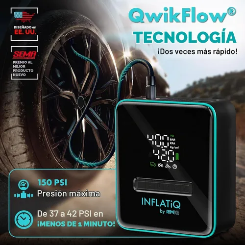 Vista 3 de INFLATiQ by RIMiQ - Inflador de neumáticos para automóviles, motocicletas