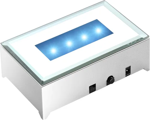 Vista 8 de IFOLAINA Base de luz LED, soporte de exhibición rectangular multicolor para arte de cristal, pedestal iluminado que cambia de color, pequeña base