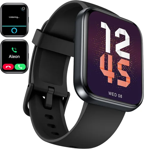 Vista 2 de aeac Paquete de 2 relojes inteligentes (negro + verde) para hombres y mujeres