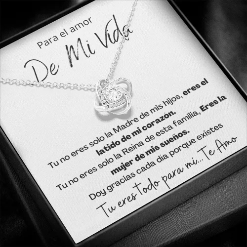 Vista 2 de Leo's Print Shop Regalo para Esposa El Amor De Mi Vida Regalo Para Mujer Joya Collar Mensaje Personalizado Para Madre Joyería Para Mamá, Regalo