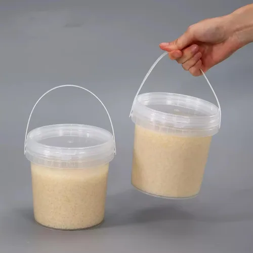 Vista 7 de Paquete de 24 cubos de helado con tapas y asas, cubo de plástico transparente para ron de 25 onzas/33 onzas, recipientes de bebidas de cóctel, cubo