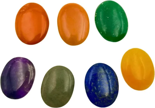 Vista 35 de GEMSCITE Piedras antiestrés del pulgar metafísicas con gemas preciosas para sanación con cristales Reiki, para hombres y mujeres, regalo Feng Shui