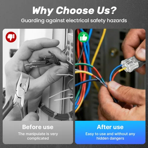 Vista 5 de Conector de doble cable con hebilla de bloqueo, cable de bloqueo ignífugo, conectores rápidos para iluminación LED, adecuado para reparaciones