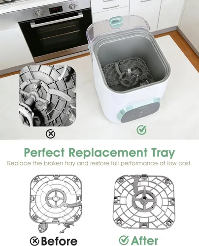 Vista 2 de Tiga Bandeja inferior de repuesto para lavadora de botellas Momcozy compatible con KleanPal Pro – Parte de repuesto de bandeja base duradera