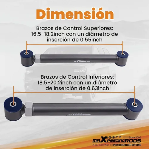 Vista 5 de maXpeedingrods Brazos de control delanteros de 0-6 pulgadas para Dodge Ram 1500 2500 3500 1994-2009, kit de brazo de control ajustable