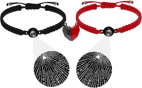 Vista 9 de VIMIEW I Love You 100 Languages Magnetic Couples Bracelets 2,Handmade Matching Bracelets Jewelry for Lovers,Christmas Valentine's Day Birthday Gifts