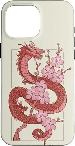 Vista 19 de iPhone 16 Japanese Dragon in Cherry Blossom Case