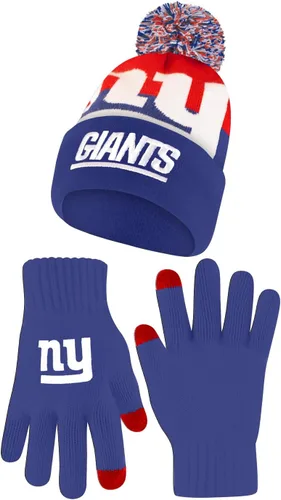 Vista 21 de Ultra Game Adults NFL Official Super Soft Winter Beanie Knit Hat With Warm Touch Screen Gloves
