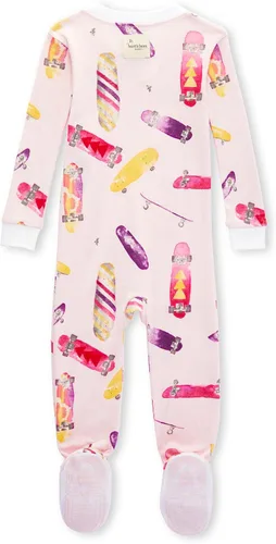 Vista 2 de Burt's Bees Baby - Pijama para niña, con cremallera delantera y pies cerrados antideslizantes, de algodón orgánico 100%, para niñas pequeñas