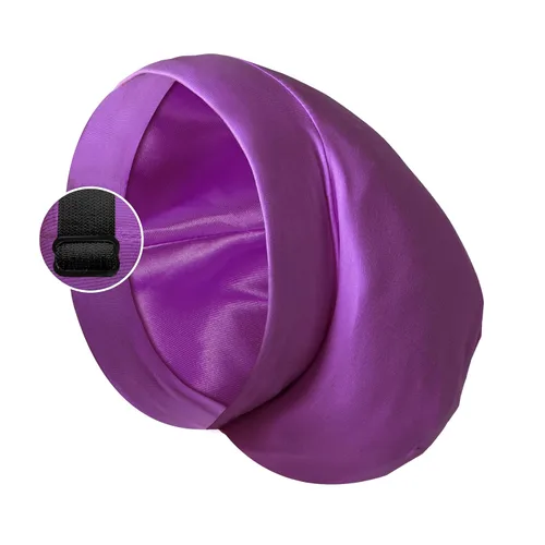 Vista 20 de Gorro de satén con forro de seda, cubierta ajustable para el cabello para mujeres y hombres, gorro de noche para el cuidado de pacientes