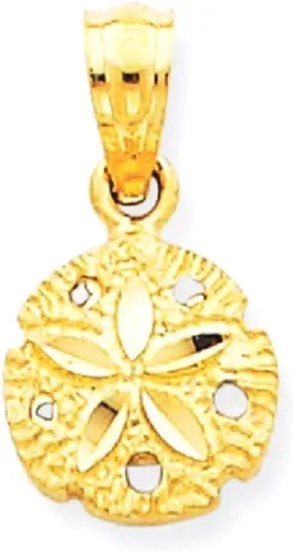 Vista 8 de Collar con dije de estrella de mar de oro amarillo de 14 quilates con diseño de estrella de mar y dólar de arena y conchas de mar, joyería fina