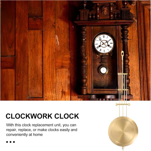 Vista 5 de Reloj de pared vintage, reloj de abuelo, retro, reemplazo de péndulo, conveniente pieza de péndulo, metal como pared retro vintage
