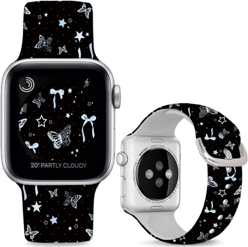 Vista 14 de Correas de silicona suaves compatibles con Apple Watch Band de 1.496 in 1.575 in 1.614 in 1.654 in 1.732 in 1.772 in 1.811 in 1.929 in, correa