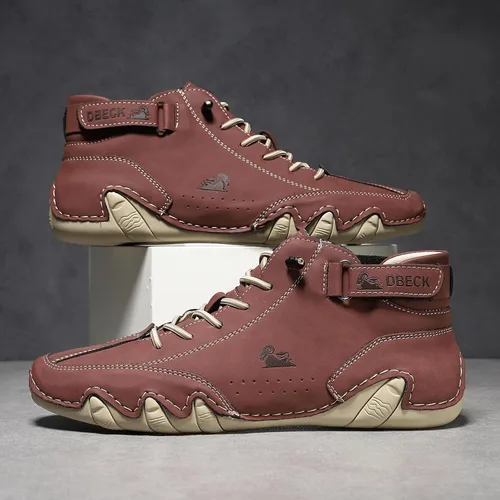 Vista 13 de JishinGal Botas Chukka de ante para hombre, ligeras, descalzas, para caminar, al aire libre, informales, italianas, hechas a mano, de caña alta, sin