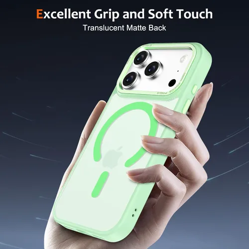 Vista 132 de Anuck - Funda magnética para iPhone 11 compatible con MagSafe, carcasa trasera mate translúcida dura, borde de TPU, delgada, resistente a impactos