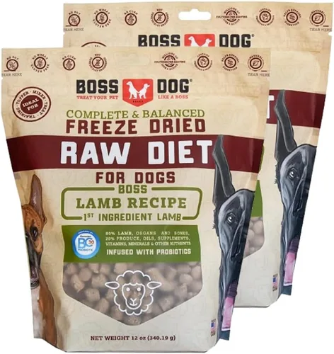 Vista 14 de Boss Dog Dieta cruda liofilizada (perros), receta de cordero, bolsa de 12 onzas