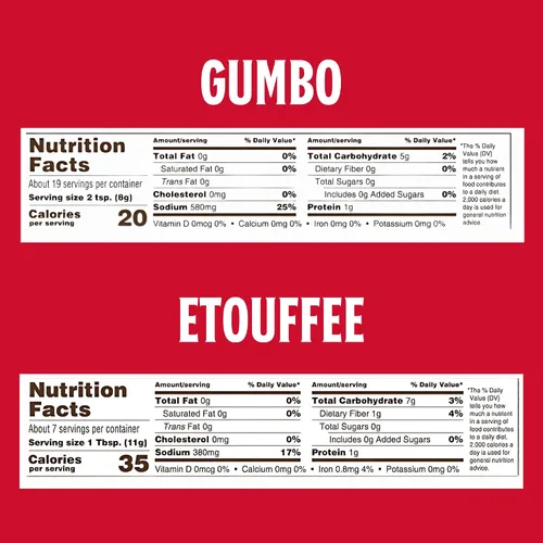 Vista 2 de Louisiana Fish Fry Products 3 sabores – Paquete de 6 variedades: (2) base de Etouffee Lousiana Cajun, (2) Base de Gumbo Cajún de Luisiana y (2)