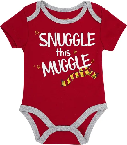 Vista 4 de Harry Potter Paquete múltiple de body de manga corta para bebé, niña o niño (borgoña, 0-3 meses), Borgoña