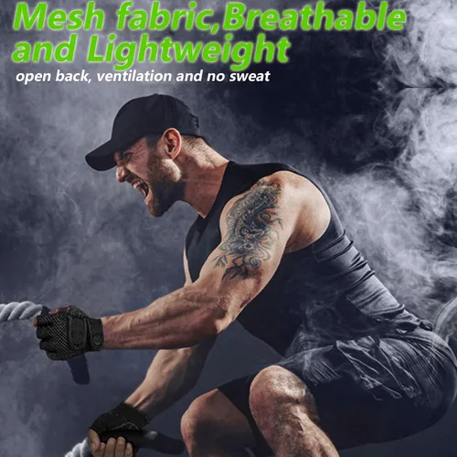 Vista 6 de Guantes de entrenamiento MOREOK con acolchado para levantamiento de pesas para hombres/mujeres, [Gel de 3MM] guantes sin dedos de agarre