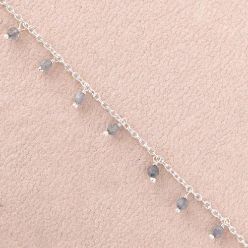 Vista 60 de Yanara Tobilleras de piedras preciosas para mujer, piedra natal natural, chapada en plata, joyería hecha a mano en 8.5 + 1.5 pulgadas, cristales