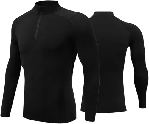 Vista 2 de Conjunto de ropa interior térmica para hombre, conjunto de sudadera de forro polar y pantalones largos de forro polar, cálido de secado rápido, capa