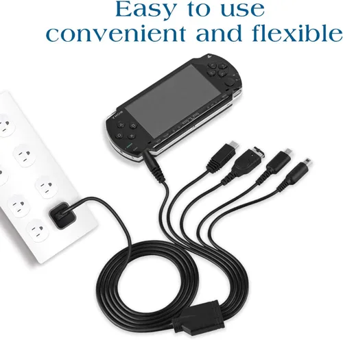 Vista 6 de Xahpower Cable cargador USB 5 en 1 para Nintendo DS Lite, 3DS, DS y Gameboy Advance SPPSP 100020003000