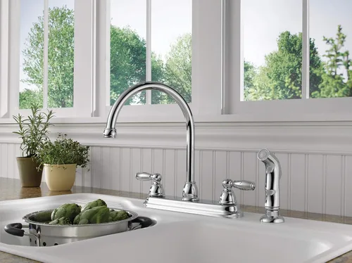 Vista 4 de Peerless Claymore P299575LF - Grifo para fregadero de cocina con pulverizador lateral, cromado