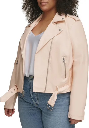 Vista 3 de Levi's Women's Belted Faux Leather Moto Jacket (Regular & Plus Size)