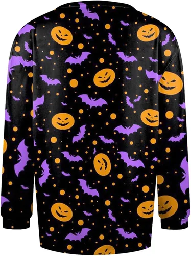 Vista 3 de GIANTHONG Sudaderas de manga larga con cuello redondo para mujer, sudaderas de gran tamaño, con botones, para adolescentes, niñas, Y2K, trajes