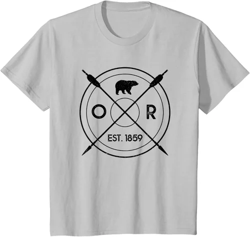 Vista 23 de Oregon Beaver State Bear OR Est. 1859 - Camiseta de regalo, gris, S