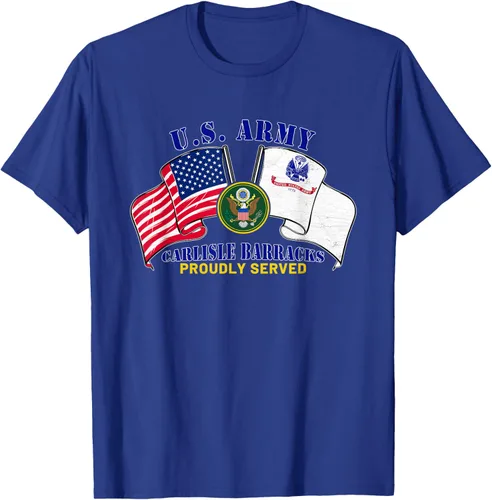 Vista 21 de Carlisle Barracks Pennsylvania Pa Army Base Camiseta con bandera estadounidense, Negro