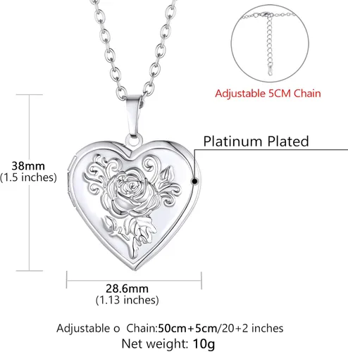 Vista 6 de Supcare Collar con medallón de alas de ángel con imagen de recuerdo personalizado, regalo de recuerdo para mujeres (paquete de regalo)