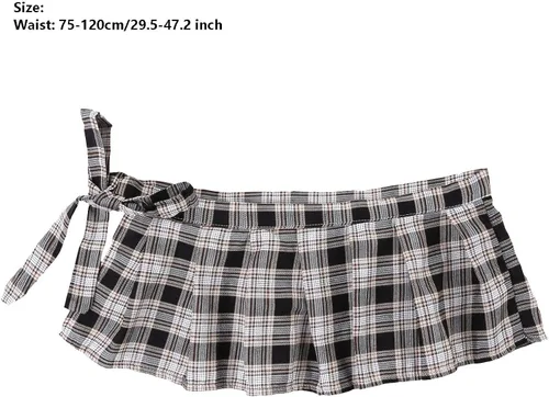 Vista 6 de Agoky Uniformes escolares japoneses para mujer minifalda plisada con volantes falda plisada para cosplay