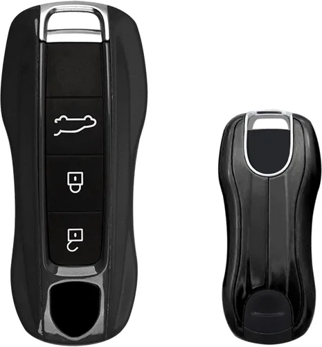 Vista 9 de x xotic tech Funda Protectora de Carcasa de Llavero Inteligente Estilo Fibra de Carbono Compatible con Porsche Boxster Cayenne Panamera Cayman Macan