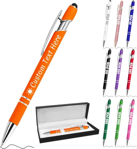 Vista 79 de Bolígrafos personalizados a granel 10 con nombre, grabados con punta de lápiz, bolígrafos de bola personalizados de escritura suave, regalos