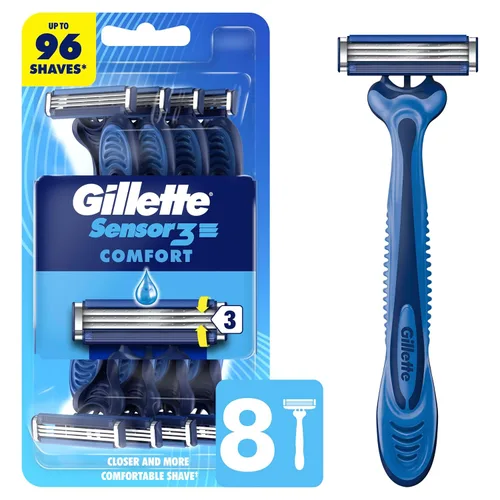 Vista 14 de Maquinillas de afeitar desechables Gillette Sensor3 Comfort para hombres, 12