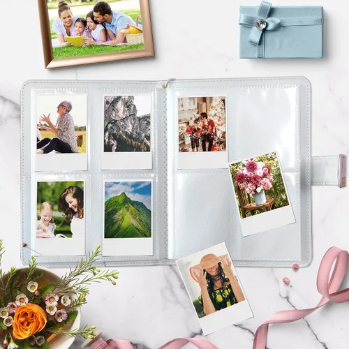 Vista 6 de Álbum de Fotos de Billetera Holoary para 128 Bolsillos, Álbum Fujifilm Instax Mini para Fotos de 5x8 cm, Álbum Instax, Polaroid Snap (Acampada)