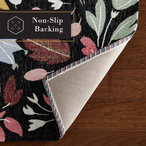Vista 4 de TOWN & COUNTRY LUXE Livie Floral Drip Everwash Alfombra decorativa lavable multiusos para cocina, tapete de bajo perfil, dormitorio y dormitorio