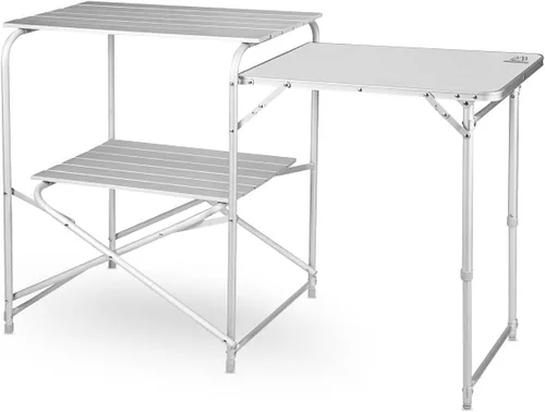Vista 7 de MOUNTAIN SUMMIT GEAR Mesa de cocina de lujo enrollable para acampar fabricada con aluminio resistente a la intemperie (por Caddis Sports)