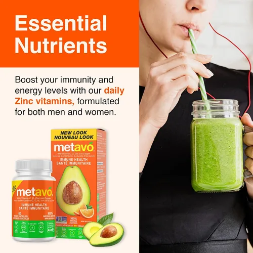 Vista 6 de Metavo Salud inmunológica: suplemento natural de apoyo inmunológico, suplementos esenciales de zinc para hombres y mujeres enriquecidos con vitamina