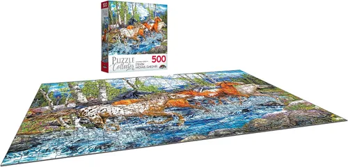 Vista 6 de RoseArt - Puzzle Collector - 22 caballos corriendo - Rompecabezas de 500 piezas para adultos